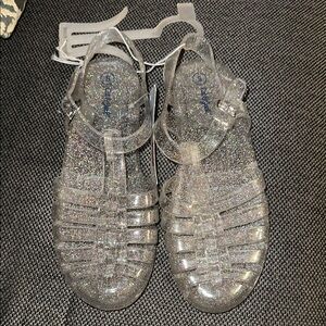 Cat & Jack glitter jelly Sandals with Strappy Design and Sheen